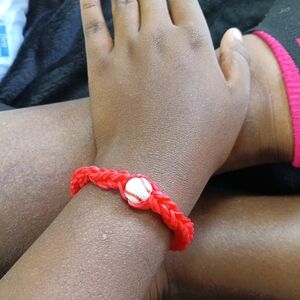 For Boys And Girls Red Baseball Charm Bracelet